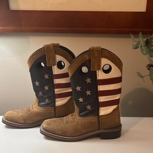Patriotic Kids Cowboy Cody James  Boots - Tan and Black 13 D